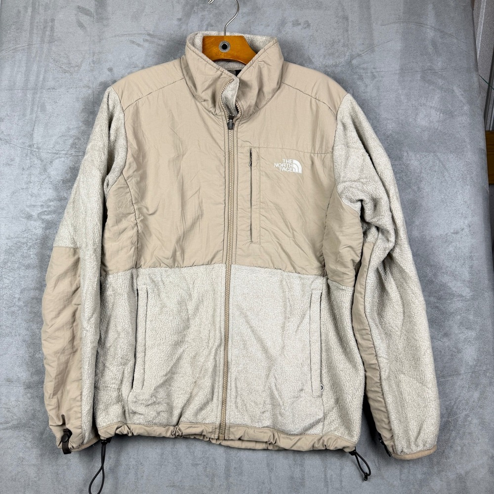 The North Face Denali Tan Beige Polartec Fleece Full Zip Jacket Womens Large